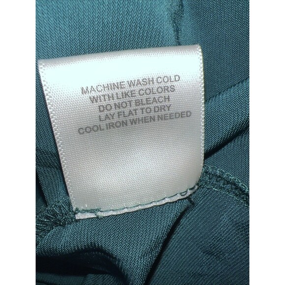 ModCloth Green Midi Dress Large Fit Flare Stretch Cinch Waist Pleated Sleevless - Picture 7 of 11